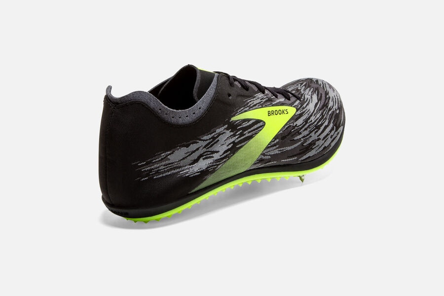 ELMN8 v5 Brooks Spikes Shoes NZ Mens - Black/Green - ZDXMEQ-219